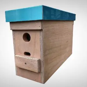 Hechthout spaarkast (3 raams)