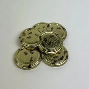 Metalen deksels doos met bijenraten design (Ø 63mm)