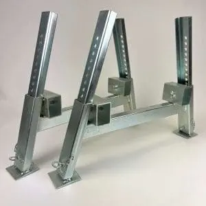 Gegalvaniseerde set verstelbare draagsteunen zwart
